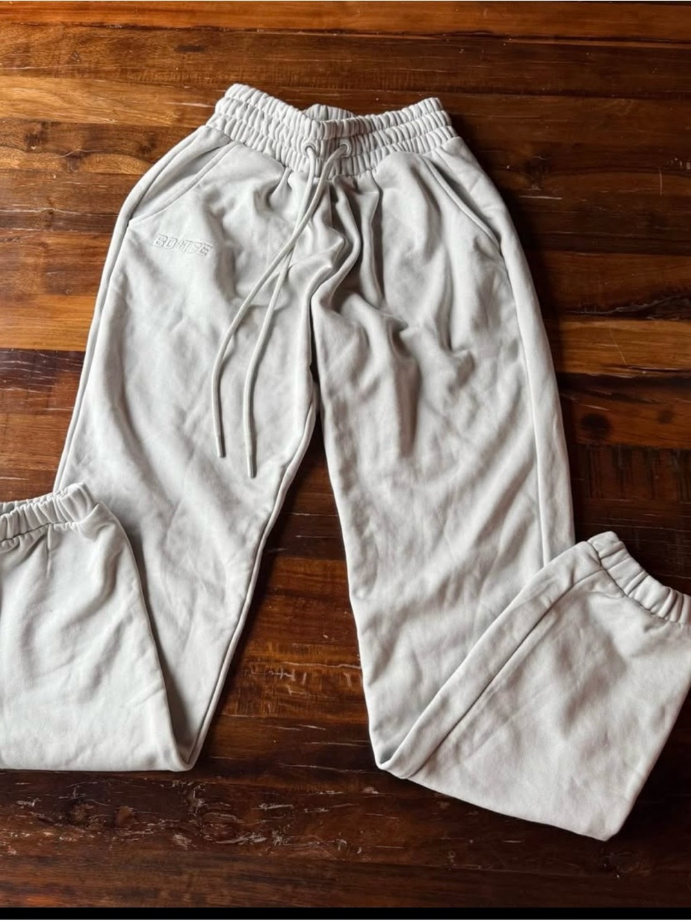 BO+TEE Women's Joggers, Light Grey, Size Small